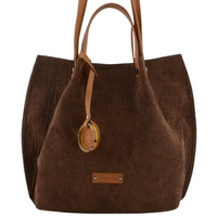 Sac port main en synth-velours femme FRANCINEL -Marron