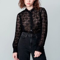 Blouse en dentelle Femme Grace & Mila - NORA Noir