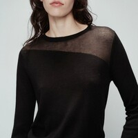 Pull ml avec empicement transparent Femme Grace & mila OPHELIA Noir